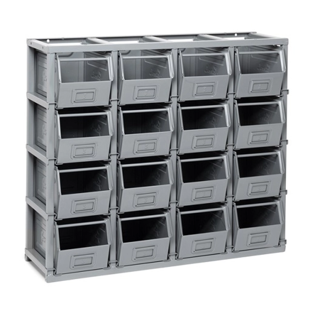 Vendita online Scaffale ED con contenitori ferro mis.3 mm.1025x310x885H - Grigio RAL7000